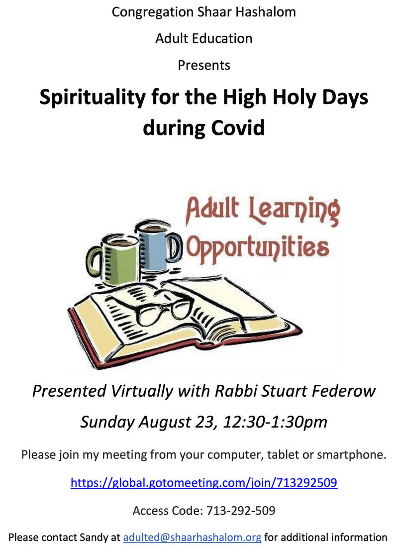 Banner Image for Spirituality for the High Holy Days during COVID