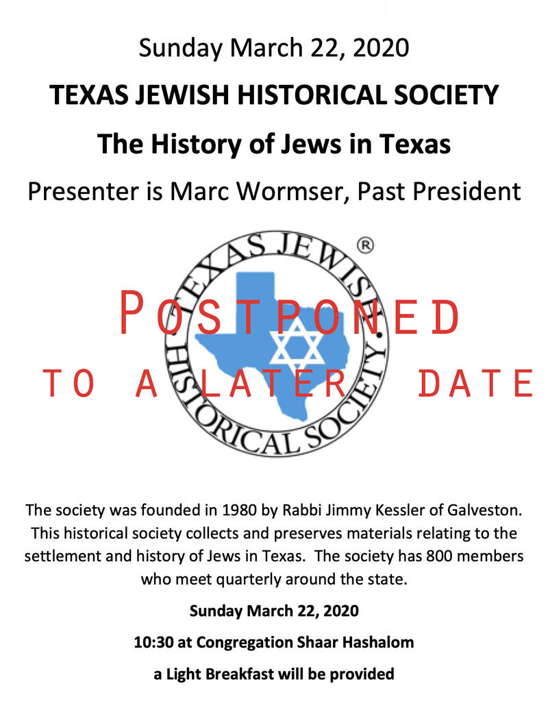 Banner Image for Texas Jewish Historical Society - Postponed